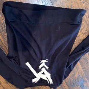 black tie up sweater